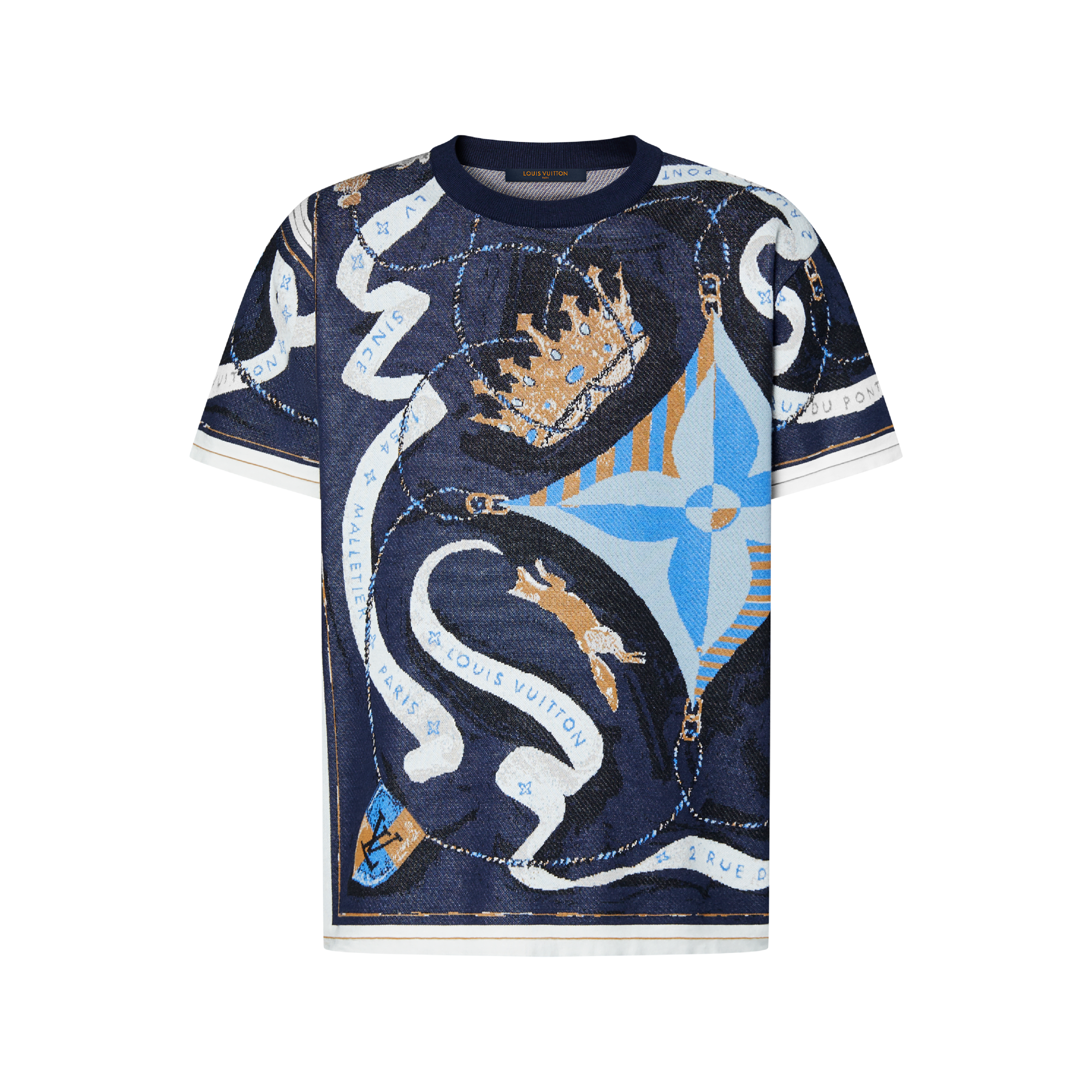 Short-Sleeved Jacquard Crewneck - Ready-to-Wear | LOUIS VUITTON
